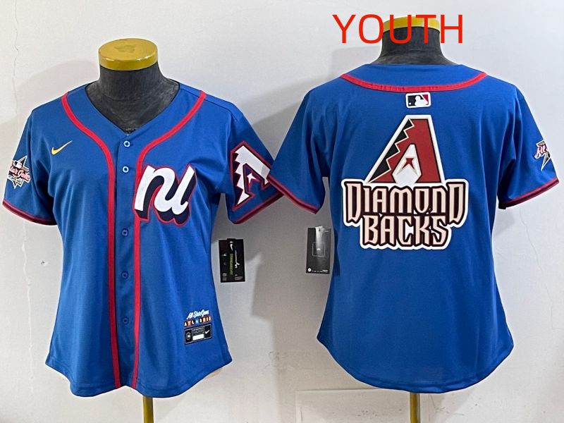 Youth 2025 Arizona Diamondback Blank Blue All star Nike MLB Jersey style 03->youth mlb jersey->Youth Jersey
